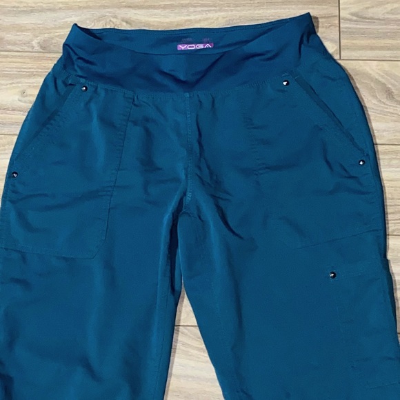 Healing Hands Purple Label Tori Women's 5-Pocket STRETCH Yoga Scrub Teal Pant S - Picture 6 of 16
